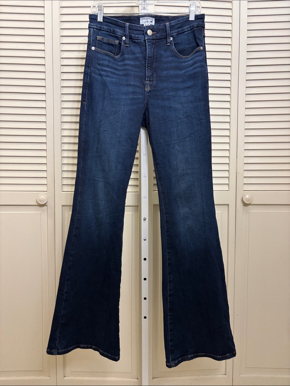 Good American Dolly Joleans Flare Jeans Indigo 1020 Size 29